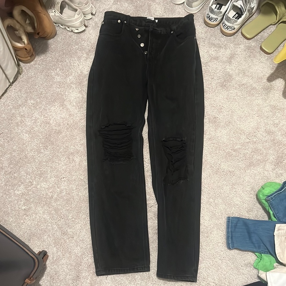 Princess Polly Black Ripped Jeans